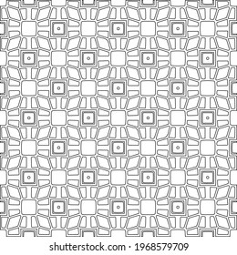 Geometric vector pattern with triangular elements. Seamless abstract ornament for wallpapers and backgrounds. Black and white colors.