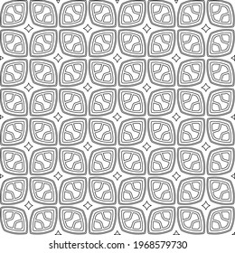 Geometric vector pattern with triangular elements. Seamless abstract ornament for wallpapers and backgrounds. Black and white colors.