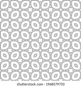 Geometric vector pattern with triangular elements. Seamless abstract ornament for wallpapers and backgrounds. Black and white colors.