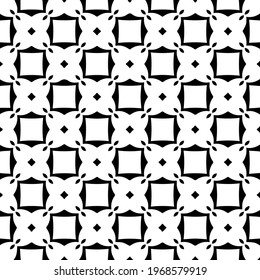 Geometric vector pattern with triangular elements. Seamless abstract ornament for wallpapers and backgrounds. Black and white colors.
