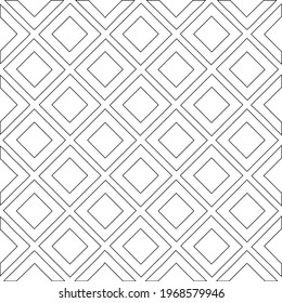 Geometric vector pattern with triangular elements. Seamless abstract ornament for wallpapers and backgrounds. Black and white colors.