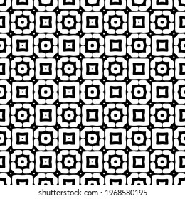 Geometric vector pattern with triangular elements. Seamless abstract ornament for wallpapers and backgrounds. Black and white colors.
