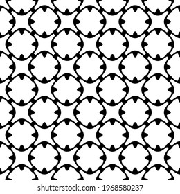 Geometric vector pattern with triangular elements. Seamless abstract ornament for wallpapers and backgrounds. Black and white colors.
