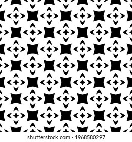 Geometric vector pattern with triangular elements. Seamless abstract ornament for wallpapers and backgrounds. Black and white colors.
