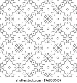 
Geometric vector pattern with triangular elements. Seamless abstract ornament for wallpapers and backgrounds. Black and white colors.