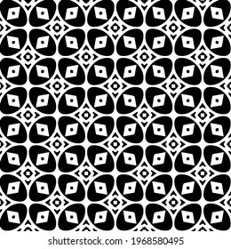 Geometric vector pattern with triangular elements. Seamless abstract ornament for wallpapers and backgrounds. Black and white colors.
