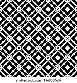 Geometric vector pattern with triangular elements. Seamless abstract ornament for wallpapers and backgrounds. Black and white colors.
