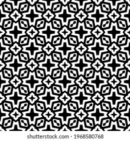Geometric vector pattern with triangular elements. Seamless abstract ornament for wallpapers and backgrounds. Black and white colors.

