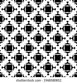 Geometric vector pattern with triangular elements. Seamless abstract ornament for wallpapers and backgrounds. Black and white colors.