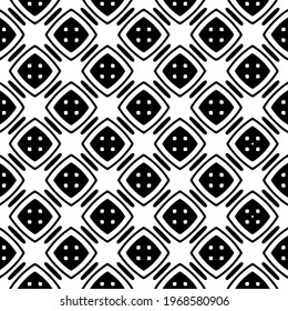 Geometric vector pattern with triangular elements. Seamless abstract ornament for wallpapers and backgrounds. Black and white colors.

