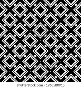 Geometric vector pattern with triangular elements. Seamless abstract ornament for wallpapers and backgrounds. Black and white colors.
