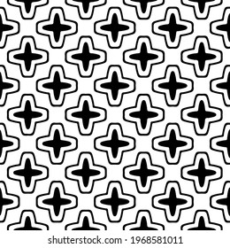 Geometric vector pattern with triangular elements. Seamless abstract ornament for wallpapers and backgrounds. Black and white colors.
