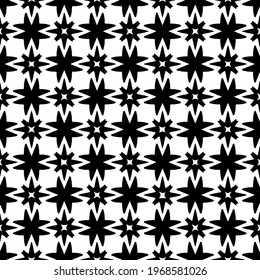 Geometric vector pattern with triangular elements. Seamless abstract ornament for wallpapers and backgrounds. Black and white colors.
