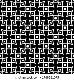 Geometric vector pattern with triangular elements. Seamless abstract ornament for wallpapers and backgrounds. Black and white colors.

