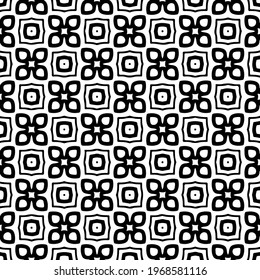 Geometric vector pattern with triangular elements. Seamless abstract ornament for wallpapers and backgrounds. Black and white colors.

