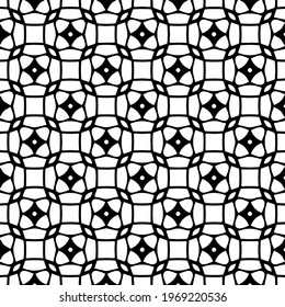 Geometric vector pattern with triangular elements. Seamless abstract ornament for wallpapers and backgrounds. Black and white colors.