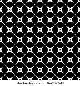 Geometric vector pattern with triangular elements. Seamless abstract ornament for wallpapers and backgrounds. Black and white colors.