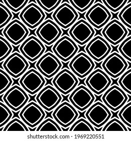 Geometric vector pattern with triangular elements. Seamless abstract ornament for wallpapers and backgrounds. Black and white colors.
