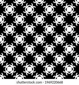Geometric vector pattern with triangular elements. Seamless abstract ornament for wallpapers and backgrounds. Black and white colors.