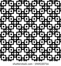 Geometric vector pattern with triangular elements. Seamless abstract ornament for wallpapers and backgrounds. Black and white colors.