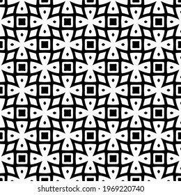 Geometric vector pattern with triangular elements. Seamless abstract ornament for wallpapers and backgrounds. Black and white colors.