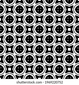 Geometric vector pattern with triangular elements. Seamless abstract ornament for wallpapers and backgrounds. Black and white colors.