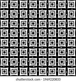 Geometric vector pattern with triangular elements. Seamless abstract ornament for wallpapers and backgrounds. Black and white colors.