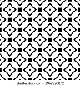 Geometric vector pattern with triangular elements. Seamless abstract ornament for wallpapers and backgrounds. Black and white colors.