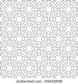 Geometric vector pattern with triangular elements. Seamless abstract ornament for wallpapers and backgrounds. Black and white colors.