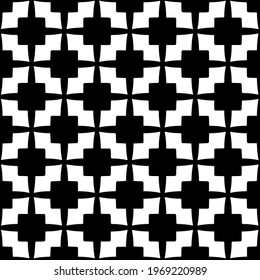 Geometric vector pattern with triangular elements. Seamless abstract ornament for wallpapers and backgrounds. Black and white colors.