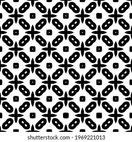 Geometric vector pattern with triangular elements. Seamless abstract ornament for wallpapers and backgrounds. Black and white colors.