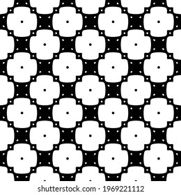 Geometric vector pattern with triangular elements. Seamless abstract ornament for wallpapers and backgrounds. Black and white colors.