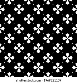 Geometric vector pattern with triangular elements. Seamless abstract ornament for wallpapers and backgrounds. Black and white colors.