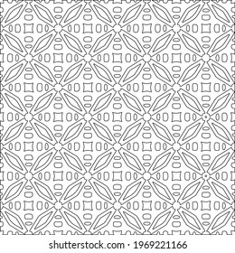 Geometric vector pattern with triangular elements. Seamless abstract ornament for wallpapers and backgrounds. Black and white colors.