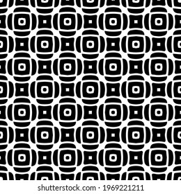 Geometric vector pattern with triangular elements. Seamless abstract ornament for wallpapers and backgrounds. Black and white colors.