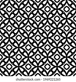Geometric vector pattern with triangular elements. Seamless abstract ornament for wallpapers and backgrounds. Black and white colors.