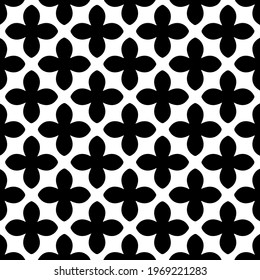 Geometric vector pattern with triangular elements. Seamless abstract ornament for wallpapers and backgrounds. Black and white colors.