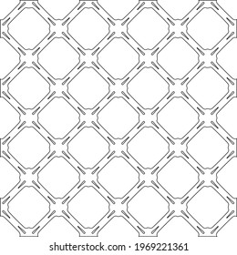 Geometric vector pattern with triangular elements. Seamless abstract ornament for wallpapers and backgrounds. Black and white colors.