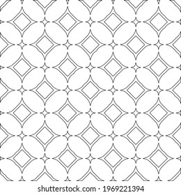 Geometric vector pattern with triangular elements. Seamless abstract ornament for wallpapers and backgrounds. Black and white colors.