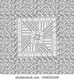 Geometric vector pattern with triangular elements. Seamless abstract ornament for wallpapers and backgrounds. Black and white colors.