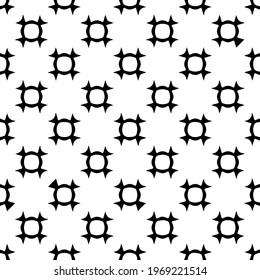 Geometric vector pattern with triangular elements. Seamless abstract ornament for wallpapers and backgrounds. Black and white colors.