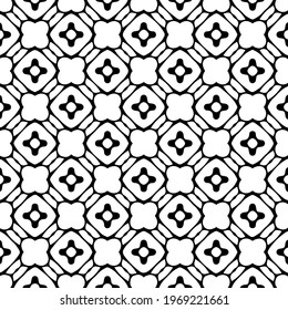 Geometric vector pattern with triangular elements. Seamless abstract ornament for wallpapers and backgrounds. Black and white colors.