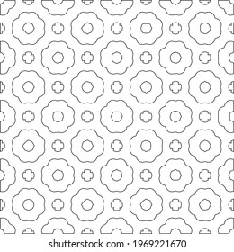 Geometric vector pattern with triangular elements. Seamless abstract ornament for wallpapers and backgrounds. Black and white colors.