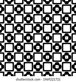 Geometric vector pattern with triangular elements. Seamless abstract ornament for wallpapers and backgrounds. Black and white colors.