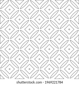 Geometric vector pattern with triangular elements. Seamless abstract ornament for wallpapers and backgrounds. Black and white colors.