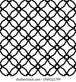 Geometric vector pattern with triangular elements. Seamless abstract ornament for wallpapers and backgrounds. Black and white colors.