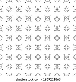 Geometric vector pattern with triangular elements. Seamless abstract ornament for wallpapers and backgrounds. Black and white colors.