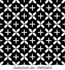 Geometric vector pattern with triangular elements. Seamless abstract ornament for wallpapers and backgrounds. Black and white colors.