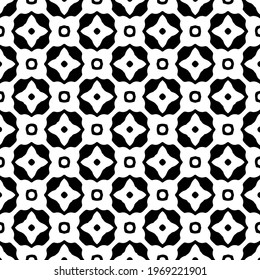 Geometric vector pattern with triangular elements. Seamless abstract ornament for wallpapers and backgrounds. Black and white colors.
