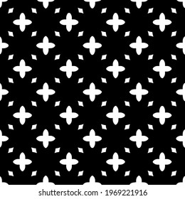 Geometric vector pattern with triangular elements. Seamless abstract ornament for wallpapers and backgrounds. Black and white colors.